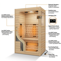 Far Infrared Sauna European Aspen Wood 1 Person Infrared Sauna for Home 905W Low EMF Mini Indoor Sauna with Bluetooth Speakers, Right Door — How It Works