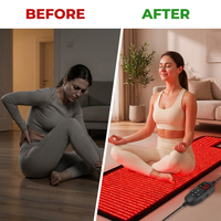 Red Light Therapy Mat for Full Body, 76.8'' X 33.4'' Red Light Therapy Blanket, 1370 (660Nm & 850Nm) Leds for Home Use, 3 Modes & Adjustable Timer, Premium Leather — Before & After