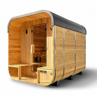 Outdoor Cedar Sauna Designed for Home Wellness, 4-6 Person Capacity, Electric Heater, Wi-Fi Control